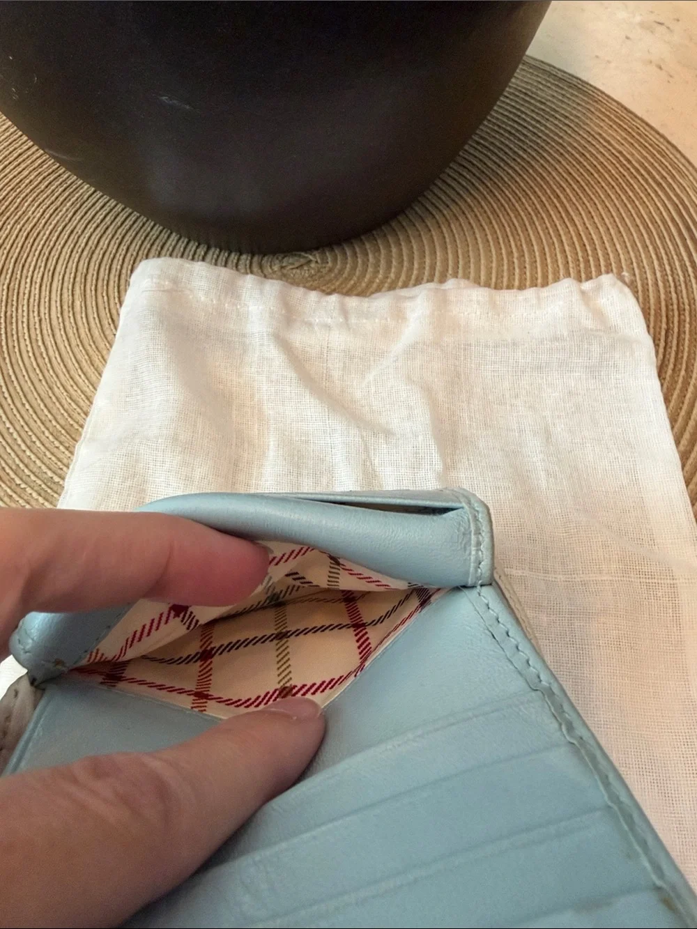 Coach Vintage Bleeker Signature Canvas Wallet with Tattersall Lining SoHo Buckle